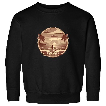 Discover Enjoy SUP Paddle Boat Sunset Stand Up Paddle Board Sweatshirts