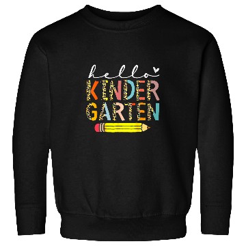 Discover Hello Kindergarten Leopard Back To School Teacher Student Sweatshirts