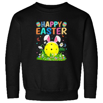 Discover Happy Easter Bunny Egg Funny Pickleball Easter Sunday Sweatshirts