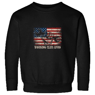 Discover US Flag Worker Labor Day American Working Class Hero Sweatshirts