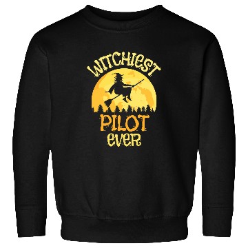 Discover Funny Pilot Witch Halloween Humor Sweatshirts