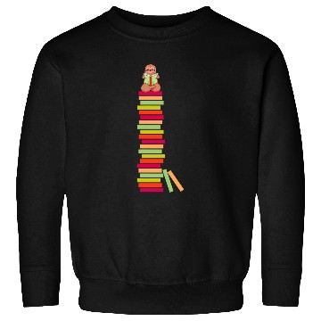 Discover Books Sloth Read Bookworm Book Sweatshirts