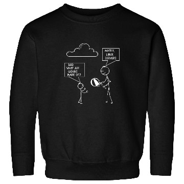Discover Funny programmer coder joke clouds made of linux servers Sweatshirts