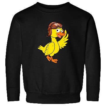 Discover Duck Pilot Cap Glasses Travelling Airplane Aeroplane Sweatshirts