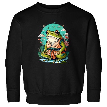 Discover cute cottagecore frog grumpy japanese frog karate sensei Sweatshirts