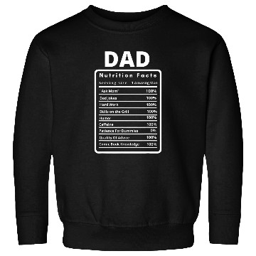 Discover Funny Comic Book Dad Nutrition Facts Sweatshirts