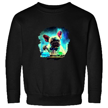 Discover Frenchie Mad Scientist Mixing chemicalss Chemistry Science Sweatshirts