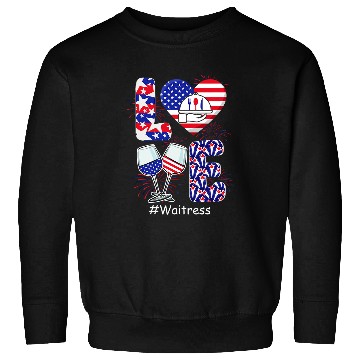 Discover LOVE Costume Waitress 4th July American Flag Fireworks Sweatshirts