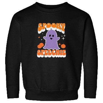 Discover Speech Therapy Halloween Spooky Speechie ghosts SLP Sweatshirts