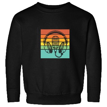 Discover vintages Singer Vocalist Musician Retro Microphone Headphone 7 Sweatshirts