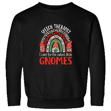 Discover Speech Therapy Gnomes Funny Christmas SLP Therapist Sweatshirts