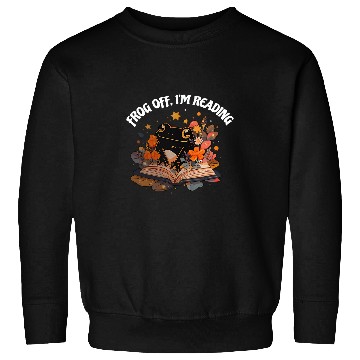 Discover Frog Off Im Reading Funny Book Lover Sweatshirts