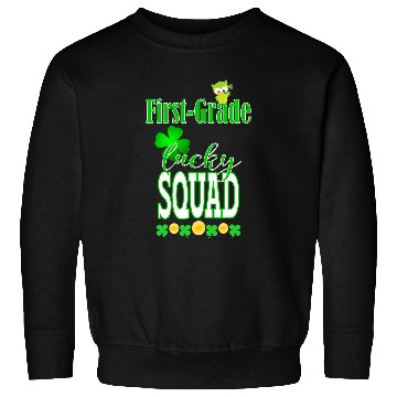 Discover St Patricks First Grade Teacher Student Cute Owl Squad Sweatshirts