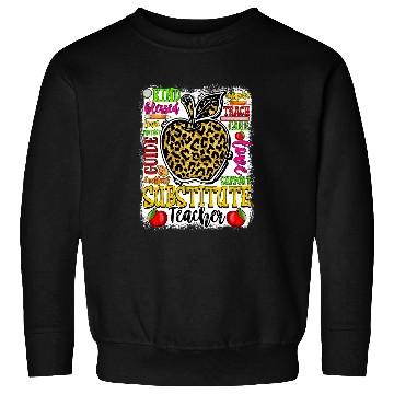 Discover Substitute Teacher Leopard Funny Back To School Teaching Sweatshirts
