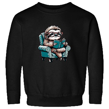Discover Funny and Cute Sloth Reading a Book Sweatshirts