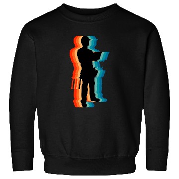 Discover Proud Construction Worker Papa Retro Vintage Sweatshirts