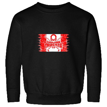 Discover Proud Canadian Trucker Crossed Stacks Trucking Canada Flag Sweatshirts