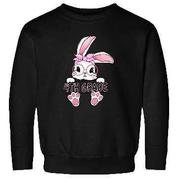 Discover Love Bunny 4th Grade Student Easter Spring Rabbit School Sweatshirts