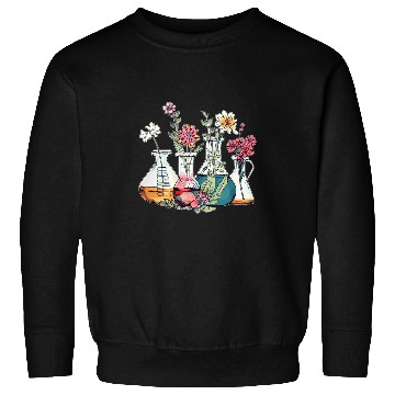 Discover Floral Beakers Laboratory Chemistry Lab Scientist Lab Tech Sweatshirts