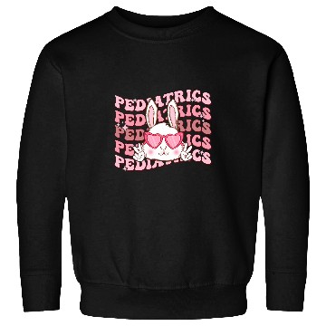Discover Groovy Pediatrics Bunny Easter PEDS nurses Crew Easter Day Sweatshirts