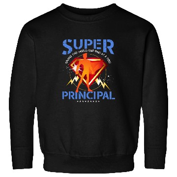 Discover Mens Super Principal Gift Educational Superheros Blue Sweatshirts