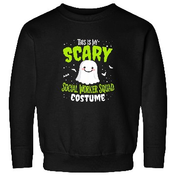 Discover Funny Halloween This is my Scary Social Worker Squad Custome Sweatshirts