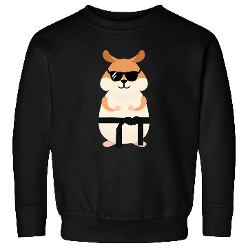 Discover Funny Hamster Wearing Sunglasses Doing Karate Sweatshirts