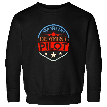 Discover Worlds Okayest Pilot American Flag Navigation Flight Pilot Sweatshirts