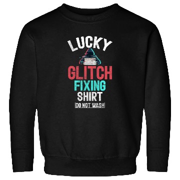 Discover Lucky Glitch Fixing Programmer Sweatshirts