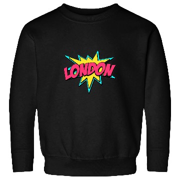 Discover London UK Retro Comic Book Art Superhero Bubble Sweatshirts