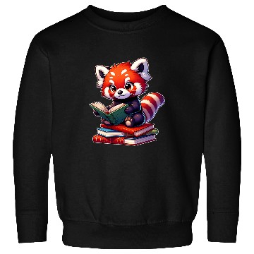 Discover Funny red panda reading Bookworm Book Lovers Sweatshirts