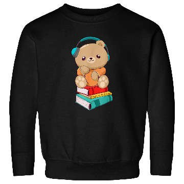 Discover Downtown Girl Aesthetic Cute Bear Bookworm Book Reader Egirl Sweatshirts