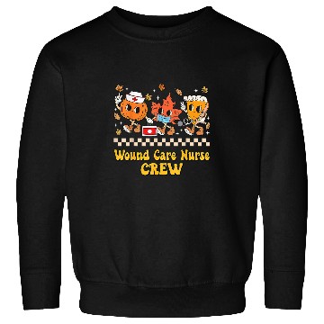 Discover Wound Care nurses Crew Pumpkin Pie Fall Leaf Thanksgiving Sweatshirts