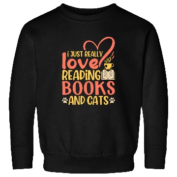 Discover Book Lover Quote Cat Lover Pun Book Reading Text Design Sweatshirts