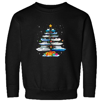 Discover Boat Christmas Tree Merry Christmas Boating Captain Sweatshirts