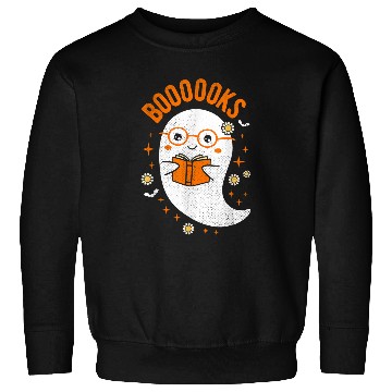 Discover cute ghosts book reading teacher school halloween 1 Sweatshirts