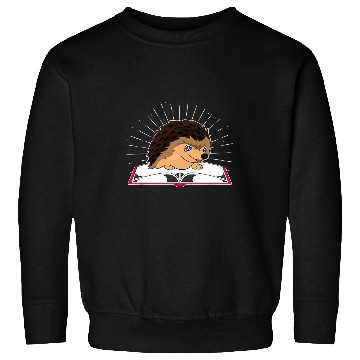Discover Cute Forest Animal Book Reading Bookworm Nature Hedgehog Sweatshirts