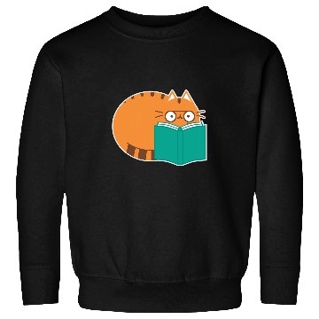 Discover Cute Cat Literature School Ironic Book Reading Sweatshirts