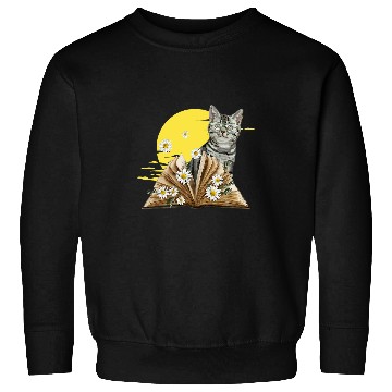 Discover Cute Cat Reading Book For Cat Lovers 1 Sweatshirts