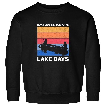 Discover Boat Waves Sun Rays Lake Days Summer Tee Lake Sweatshirts