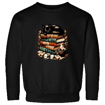 Discover Sleepy Cat Book Lover Sweatshirts