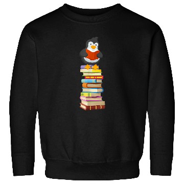 Discover Cute Penguin Reading Mens Womens Tops Book Lovers Sweatshirts