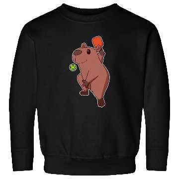 Discover Cute Kawaii capybaras Playing Pickleball Sweatshirts
