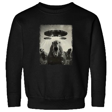 Discover capybaras Capibara UFO Alien Extraterrestrial Selfie Sweatshirts