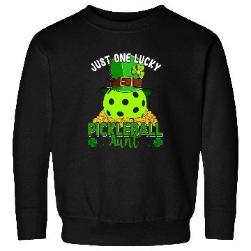 Discover One Lucky Pickleball Aunt Patricks Day Player Clovers Sweatshirts