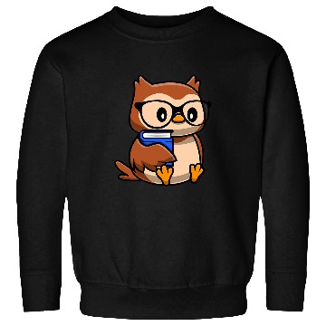 Discover Cute Owl Book Lover Library Smart Bookworm Kawaii Reading Sweatshirts