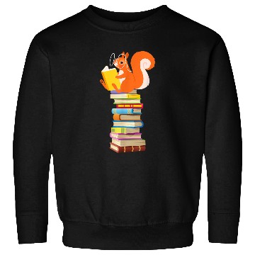 Discover Cute Squirrel Reading Mens Womens Tops Book Lovers Sweatshirts