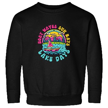 Discover Boat Waves Sun Rays Lake Days Funny Summer Beach Vacation 8 Sweatshirts