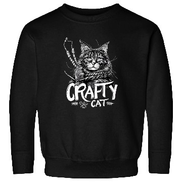Discover Crafty Cat Graphic Maine Coon with Rope Design Sweatshirts