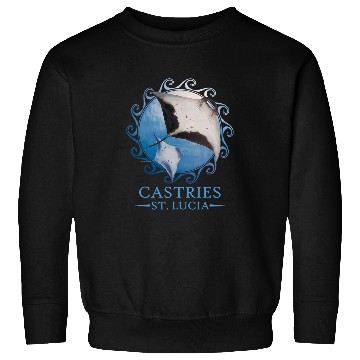 Discover Castries St Lucia Stingray Manta Ray Ocean Animals Sweatshirts